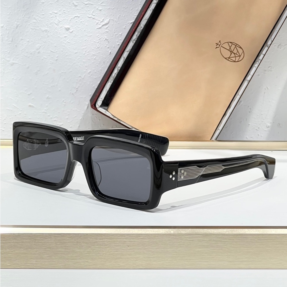Jacques Marie Mage Black Rectangular Men’s Sunglasses - Classic Statement